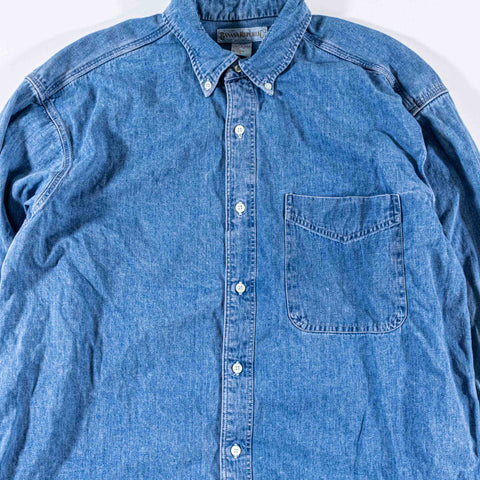 Banana Republic Sun Faded Bleached Denim Shirt Distressed