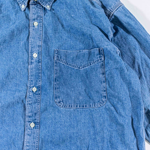 Banana Republic Sun Faded Bleached Denim Shirt Distressed