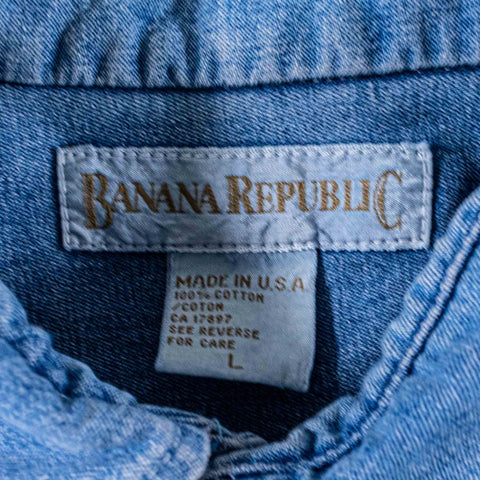 Banana Republic Sun Faded Bleached Denim Shirt Distressed