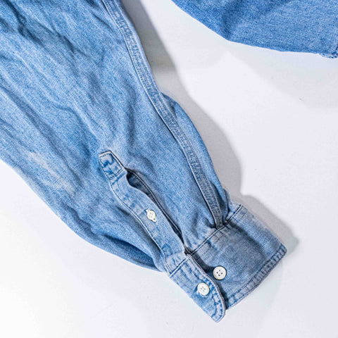 Banana Republic Sun Faded Bleached Denim Shirt Distressed