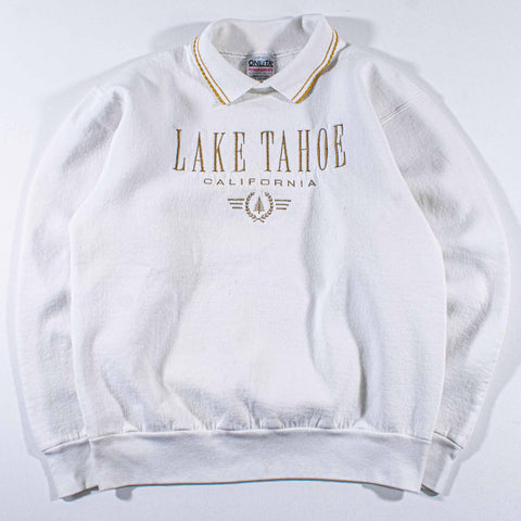 Lake Tahoe California Collared Sweatshirt Embroidered