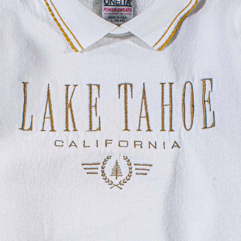 Lake Tahoe California Collared Sweatshirt Embroidered