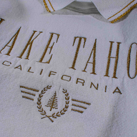 Lake Tahoe California Collared Sweatshirt Embroidered