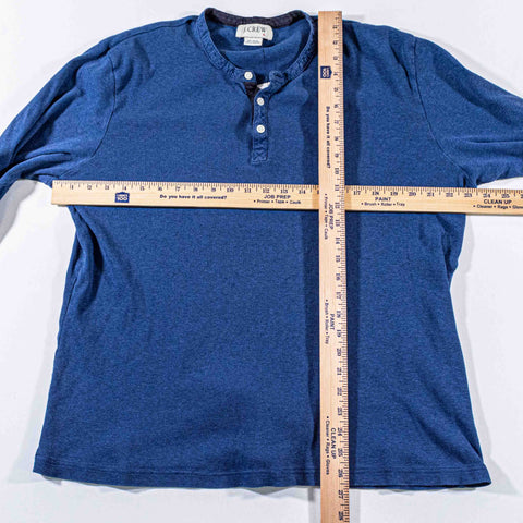 J Crew Ribbed Henley T-Shirt Long Sleeve