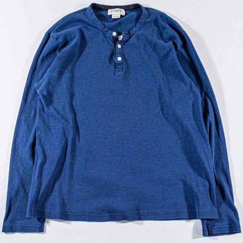 J Crew Ribbed Henley T-Shirt Long Sleeve
