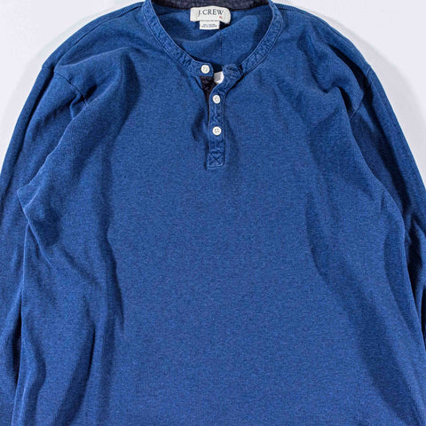 J Crew Ribbed Henley T-Shirt Long Sleeve