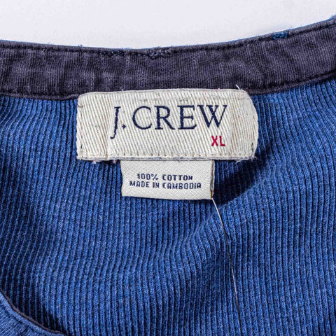 J Crew Ribbed Henley T-Shirt Long Sleeve
