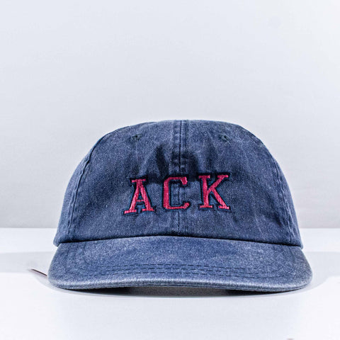 ACK Nantucket Dad Hat Leather Strap Sun Faded