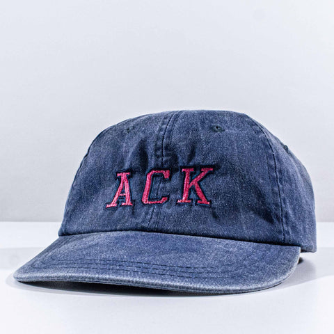ACK Nantucket Dad Hat Leather Strap Sun Faded