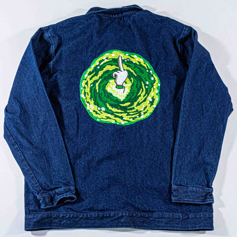 Rick And Morty Watch Me Go Denim Jacket Embroidered