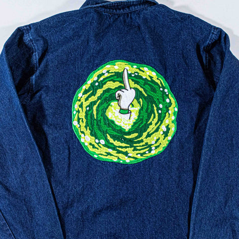 Rick And Morty Watch Me Go Denim Jacket Embroidered