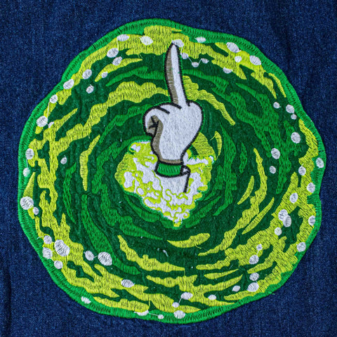 Rick And Morty Watch Me Go Denim Jacket Embroidered