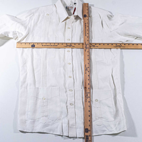 Ramon Puig Guayabera Shirt 100% Linen 4 Pocket