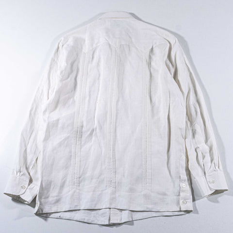 Ramon Puig Guayabera Shirt 100% Linen 4 Pocket