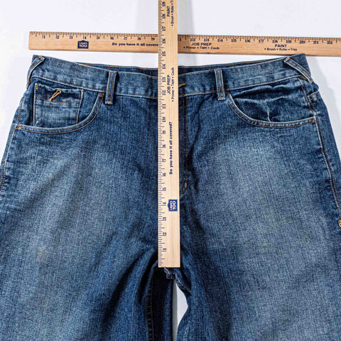 Phat Farm Embroidered Jean Shorts Baggy Wide Leg