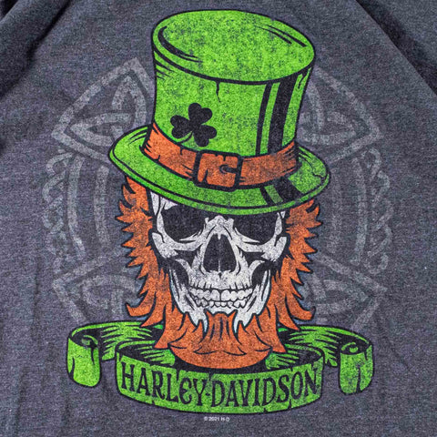 Harley Davidson Leprechaun Skull Motorcycle T-Shirt