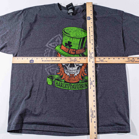 Harley Davidson Leprechaun Skull Motorcycle T-Shirt