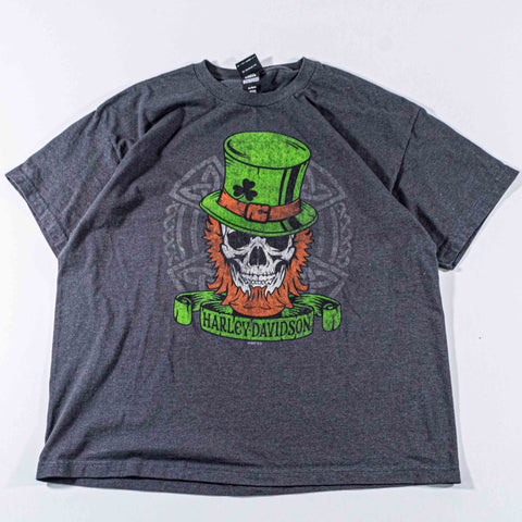 Harley Davidson Leprechaun Skull Motorcycle T-Shirt