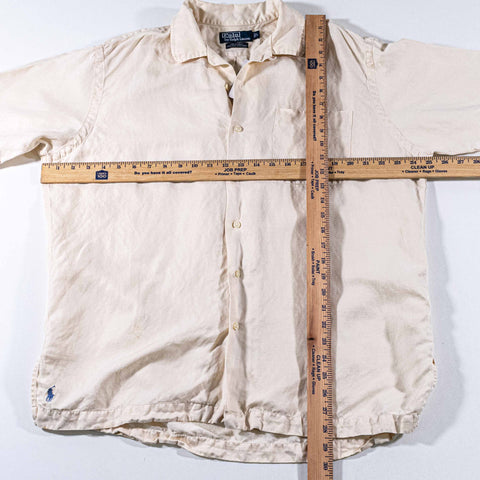 Polo Ralph Lauren Caldwell Camp Shirt Silk Linen Loop Collar