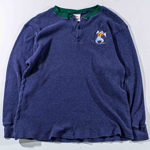 Disney Goofy Henley Waffle Long Sleeve Shirt