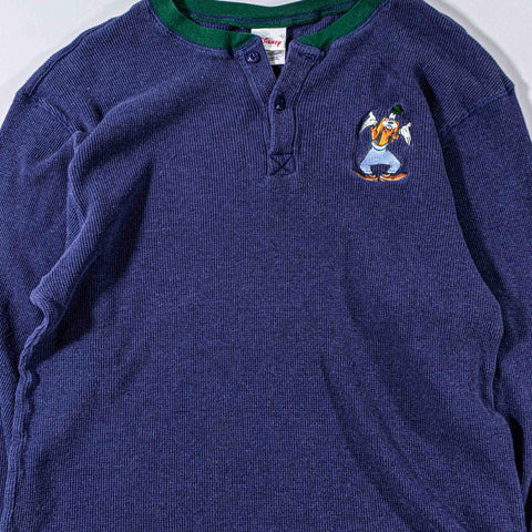 Disney Goofy Henley Waffle Long Sleeve Shirt