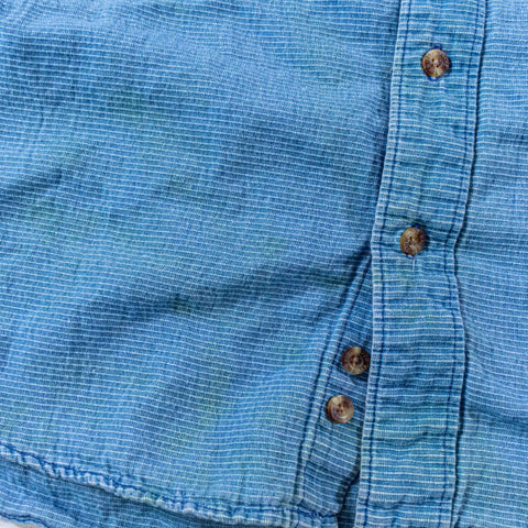 Eddie Bauer Striped Band Collar Shirt