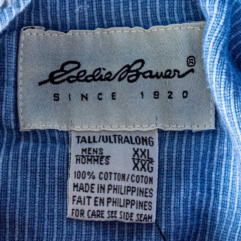 Eddie Bauer Striped Band Collar Shirt