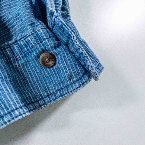 Eddie Bauer Striped Band Collar Shirt