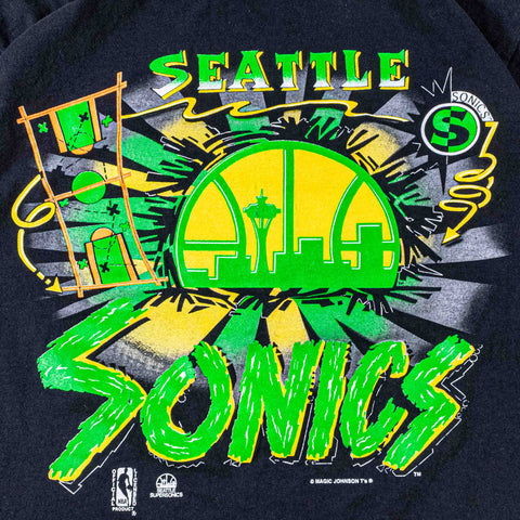 Seattle Sonics NBA Big Print T-Shirt Magic Johnson