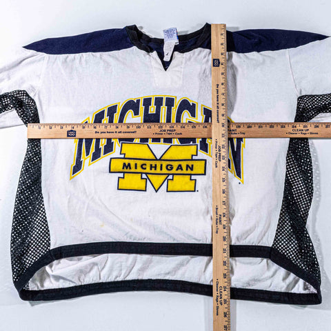 Michigan Wolverines Hockey T-Shirt Mesh Cotton