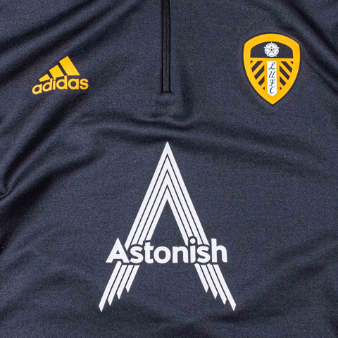 2022-23 Leeds United Adidas 1/4 Zip Hooded Training Top