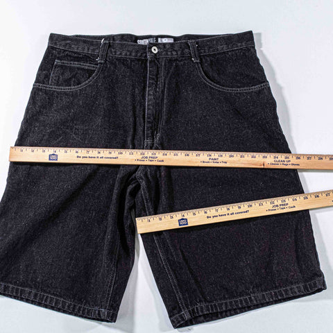 SouthPole Baggy Wide Leg Jean Shorts Jorts Silver Tab