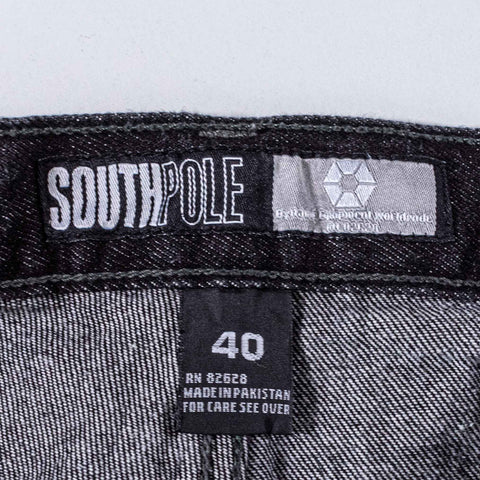 SouthPole Baggy Wide Leg Jean Shorts Jorts Silver Tab