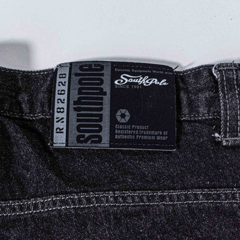 SouthPole Baggy Wide Leg Jean Shorts Jorts Silver Tab