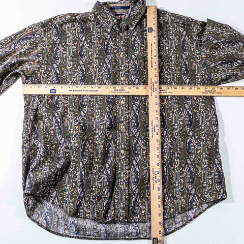 Tommy Hilfiger Paisley Linen Blend All Over Print Button Down Shirt