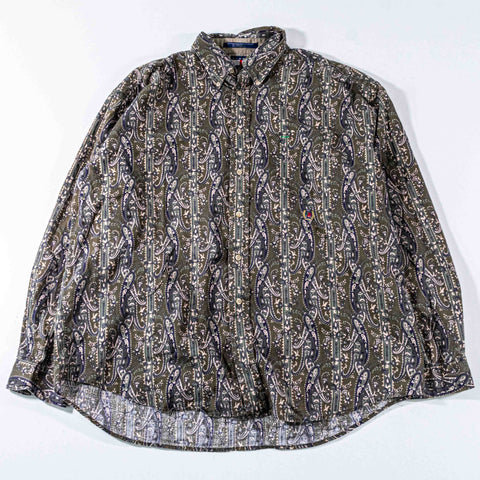 Tommy Hilfiger Paisley Linen Blend All Over Print Button Down Shirt
