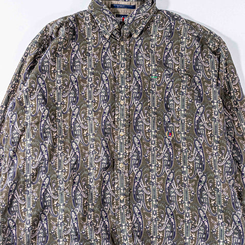 Tommy Hilfiger Paisley Linen Blend All Over Print Button Down Shirt