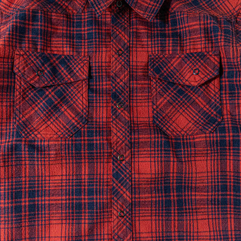 LL Bean Katahdin Performance Plaid Flannel Shirt  Snap Button Wool Blend Elbow Patches