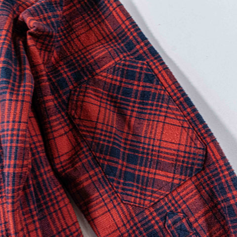 LL Bean Katahdin Performance Plaid Flannel Shirt  Snap Button Wool Blend Elbow Patches