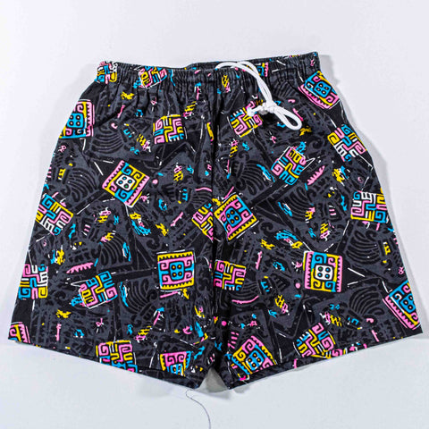 AOP Tribal Print Surf Shorts Made In USA