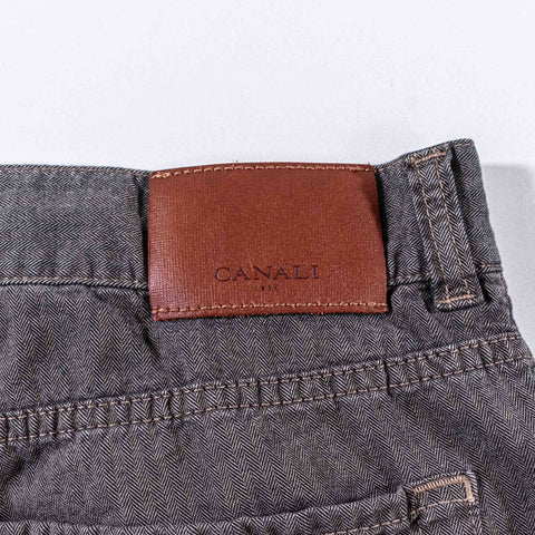 Canali Herringbone 5 Pocket Pants Made in Italy