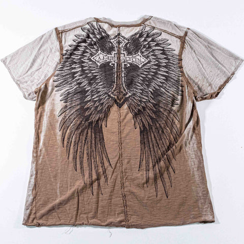Affliction Cross Wings AOP T-Shirt V Neck