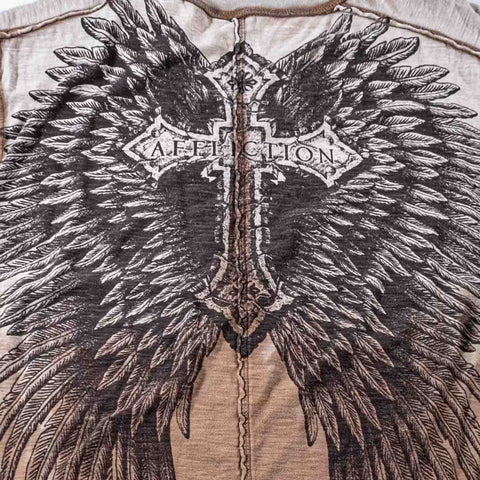 Affliction Cross Wings AOP T-Shirt V Neck