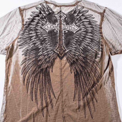Affliction Cross Wings AOP T-Shirt V Neck