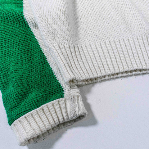 New York Jets Cliff Engle Pro Line Striped Sweater Crest Shield