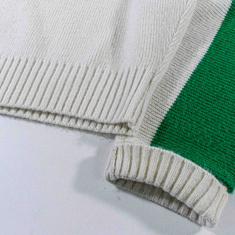 New York Jets Cliff Engle Pro Line Striped Sweater Crest Shield