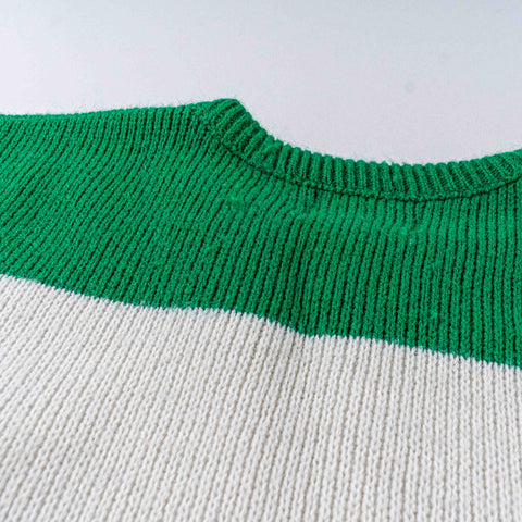 New York Jets Cliff Engle Pro Line Striped Sweater Crest Shield