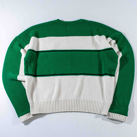 New York Jets Cliff Engle Pro Line Striped Sweater Crest Shield