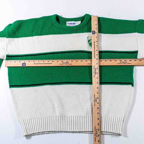 New York Jets Cliff Engle Pro Line Striped Sweater Crest Shield