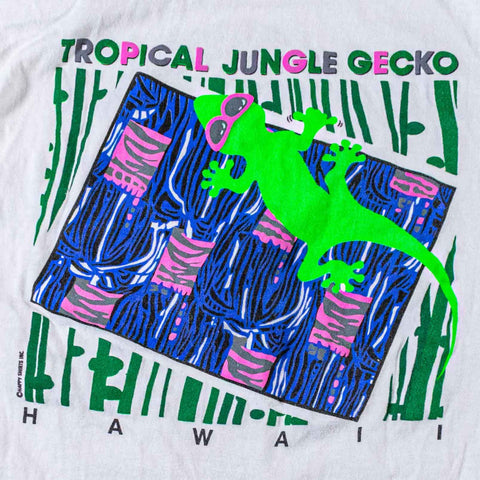 Tropical Jungle Gecko Hawaii Neon T-Shirt